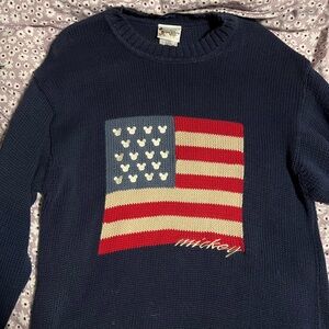 Vintage American Flag Disney Sweater Men’s Large